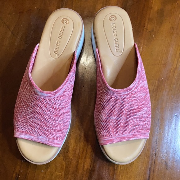 CC Corso Como Ditya Two-Tone Knit Slide Wedge Sandals - Picture 4 of 14